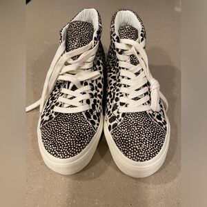 Brand new Madewell leopard print high top sneakers size 6.5
